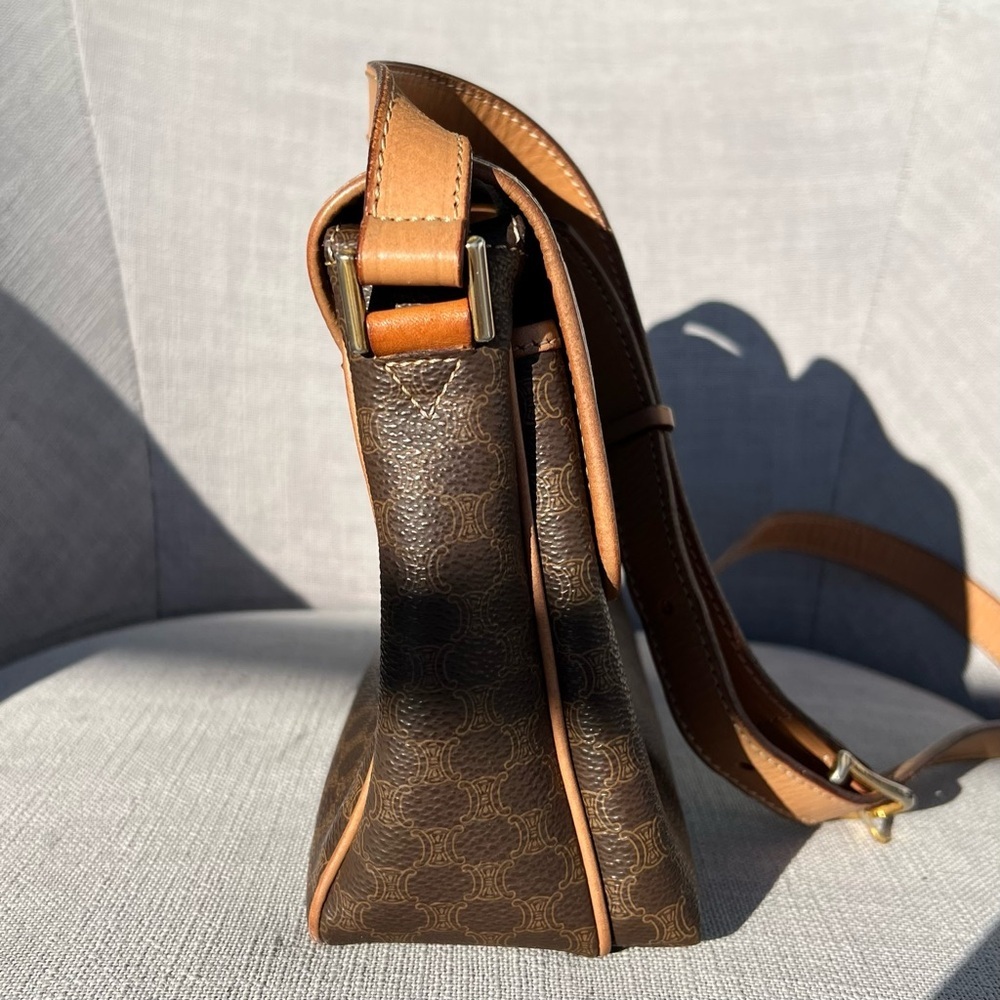 CELINE Macadam Shoulder Bag Brown Vintage - Picture 4 of 10